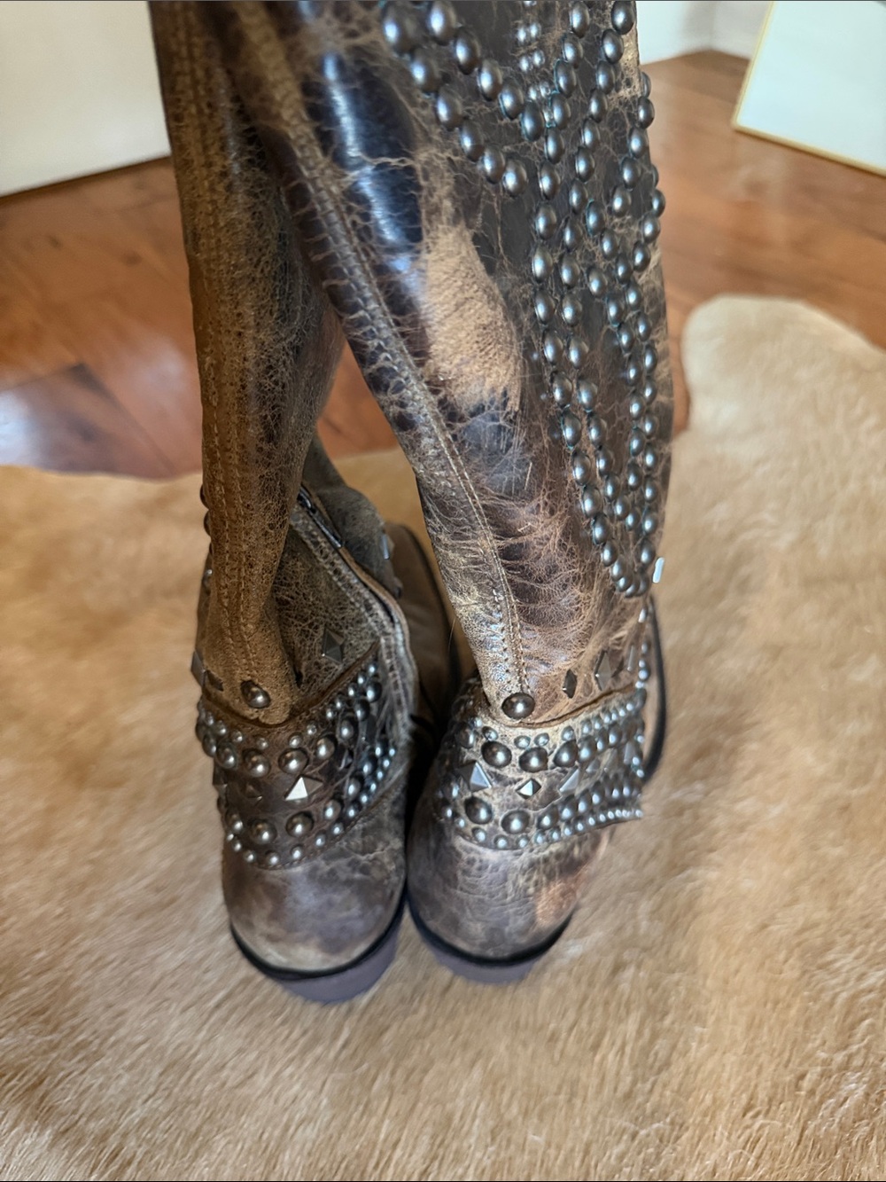 Old Gringo Brown Studded Heeled Cowboy Boots - Picture 8 of 8